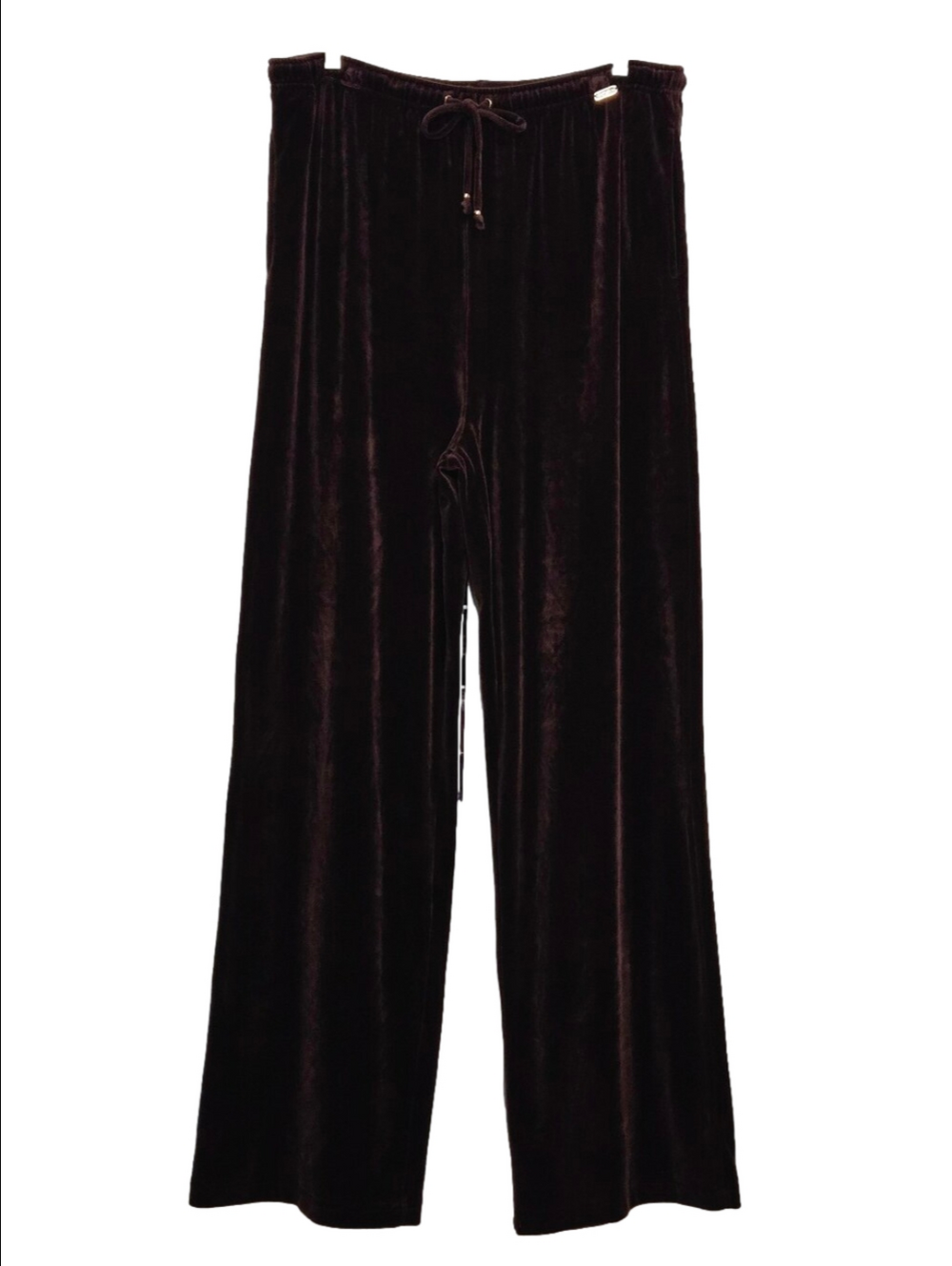 St. John Sport Brown Velour Y2K Wide-Leg Sweatpants, Size XL ~ EUC